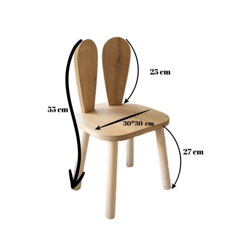 Woody Fashion Dječja stolica BUNNY CHAIR, smeđa boja slika 4