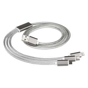 FLET,USB kabal za punjenje 3 u1,srebrni