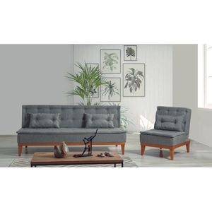 Fuoco-TKM04-94216 Dark Grey Sofa-Bed Set