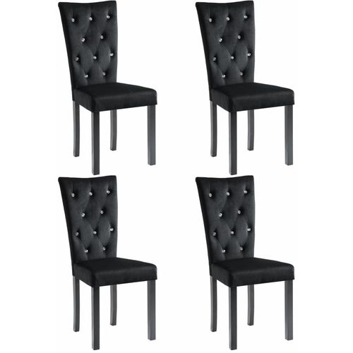 Blagovaonske stolice 4 kom crne baršunaste slika 15
