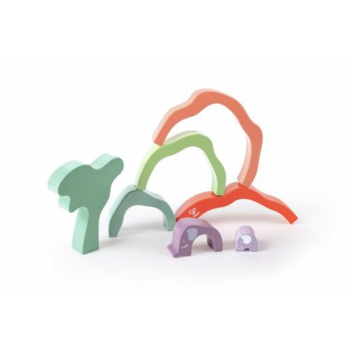 Hape Drveni oblici za slaganje Safari Elephant Stacking Blocks E0489A  slika 3