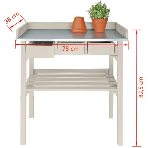 Esschert Design vrtni radni stol bijeli CF29W slika 11