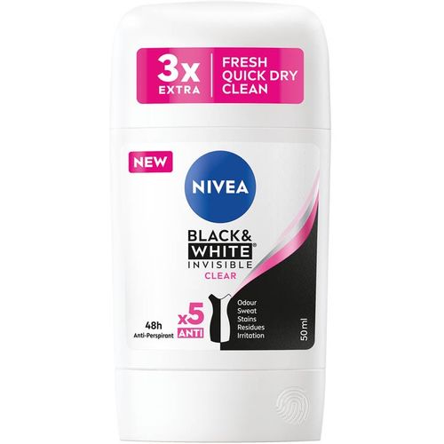 NIVEA Black&White Invisible Clear dezodorans u stiku 50ml slika 1