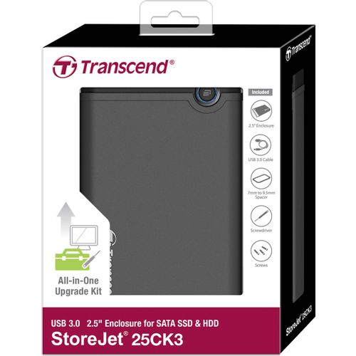 Transcend TS0GSJ25CK3 SSD/HDD Eksterno kućište za 2.5” hard disk, USB 3.0, Rubber housing slika 3