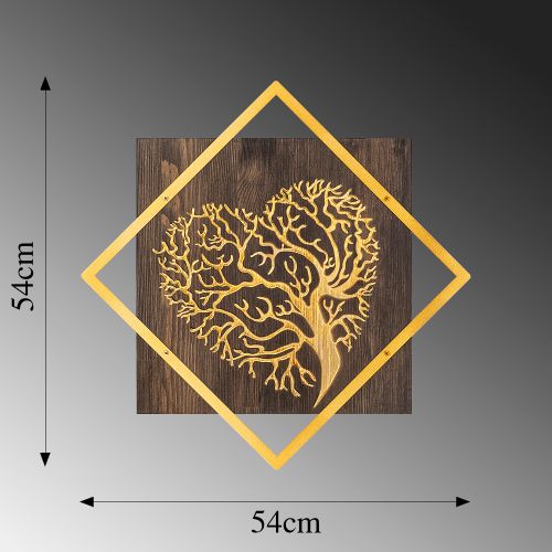 Tree v3 - Zlatni Orah Dekorativni Drveni Zidni Ukras slika 6