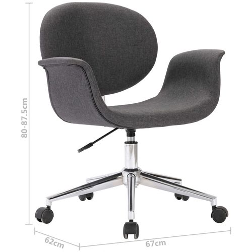 Okretna uredska stolica od tkanine siva slika 9