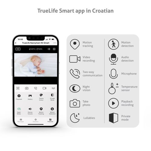 TRUELIFE digitalni video monitor NannyCam R3 Smart slika 5