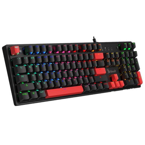 A4-S510R A4Tech Bloody MEHANICKA Gejmerska tastatura black, USB, US layout Fire Black / BLMS Red slika 1