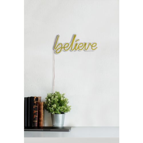 Wallity Ukrasna plastična LED rasvjeta, Believe - Yellow slika 4