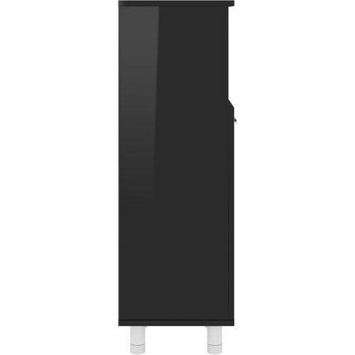Kupaonski ormarić visoki sjaj crni 30 x 30 x 95 cm od iverice slika 12