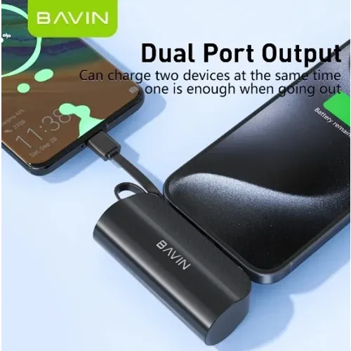 Bavin Power bank 5000mAh USB-C port + kabl type-C crna slika 4