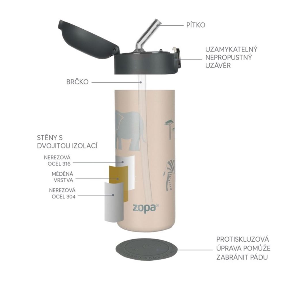 Zopa Termos boca sa slamkom 400ml, Mountains slika 4
