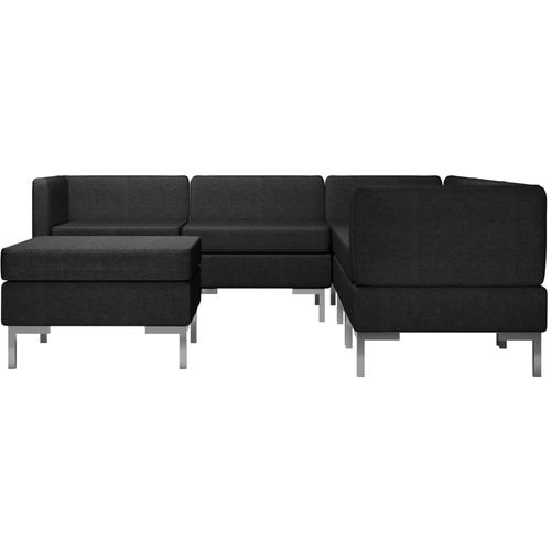 6-dijelni set sofa od tkanine crni slika 3