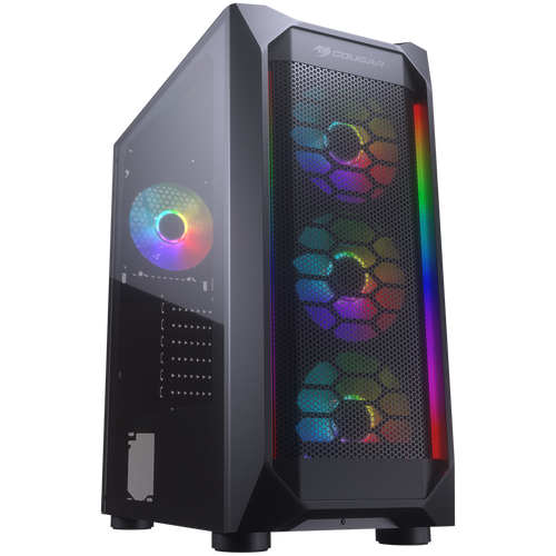 COUGAR | MX410 Mesh -G RGB | PC Case | Mid Tower / Mesh Front Panel with ARGB strips / 4 x ARGB Fans / 4mm TG Left Panel slika 1