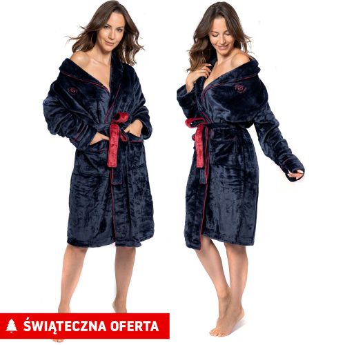 Ženski kućni ogrtač Roger Navy Red M slika 16