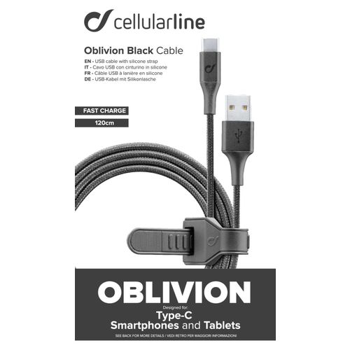 Cellularline kabel Cosmic TYPE-C 120 cm crni slika 4