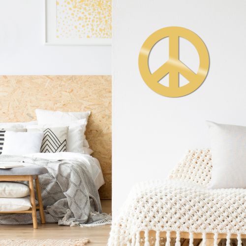 Wallity Metalna zidna dekoracija, Peace Metal Decor - Gold slika 1