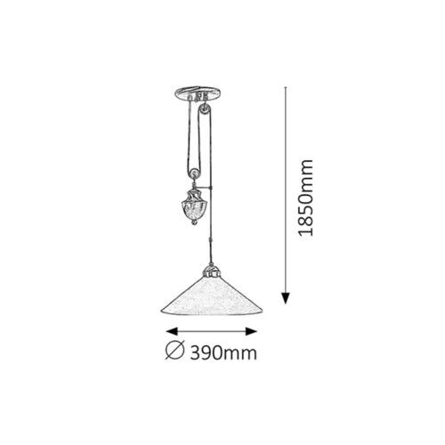 Rabalux Marian Visilica E27 1x100W bronza Klasična rasveta slika 2