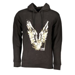 CAVALLI CLASS MEN'S BLACK ZIP-OUT SWEATSHIRT