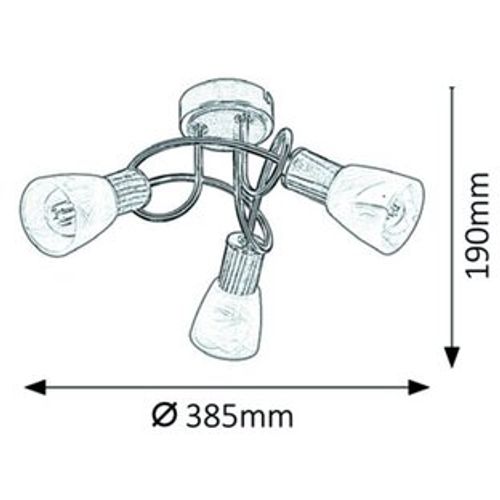 Rabalux Gavin, 3 headed plafonska lampa, bez sijalice slika 3