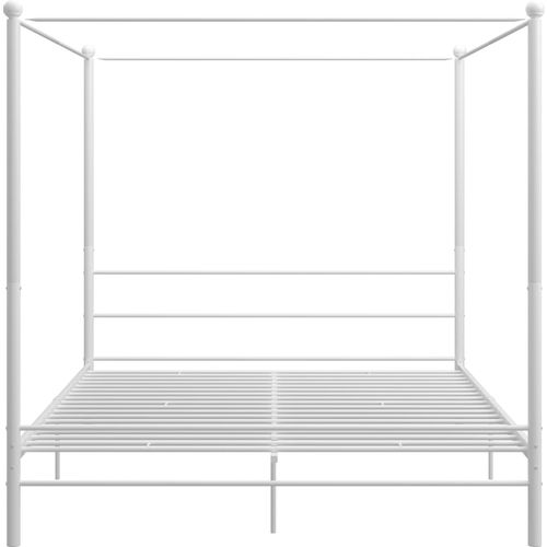 Okvir za krevet s nadstrešnicom bijeli metalni 200 x 200 cm slika 4