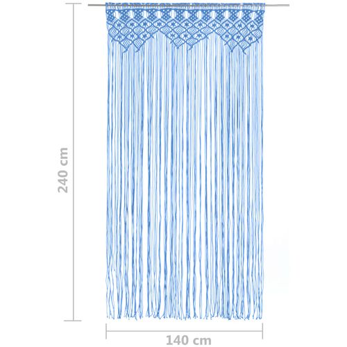 Zavjesa s makrameom plava 140 x 240 cm pamučna slika 13