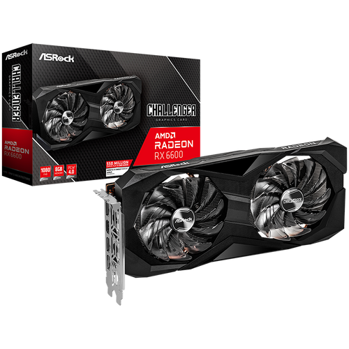 Asrock AMD Radeon RX6600 Challenger D 8GB, GDDR6 128 bit, 1xHDMI, 3xDP 1.4, power 1x8 pin, recommended PSU 500W. slika 1