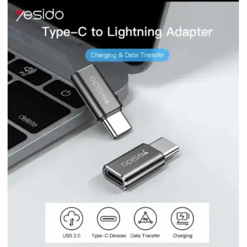 Yesido - OTG adapter (GS22) Type-C do Lightning aluminijska legura 480 Mbps - Sivi slika 2