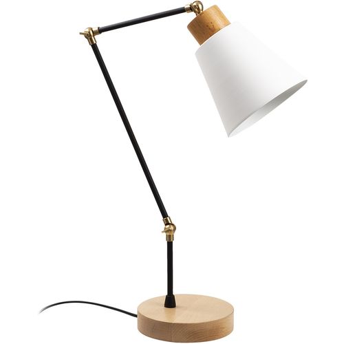 Opviq Stolna lampa MANAVGAT bijela, metal- drvo, promjer 14 cm, visina 52 cm, duljina kabla 200 cm, E27 40 W, Manavgat - N-598 slika 4