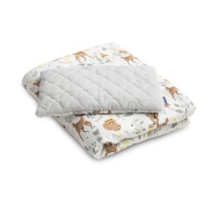 Komplet za dječji krevetić Plush poplun + jastuk šumske životinje