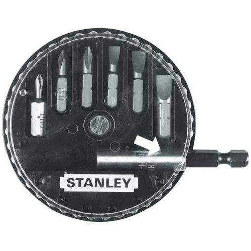 Stanley set nastavaka odvijača 7 kom. (3 ravna + 3 križna + držač) slika 1