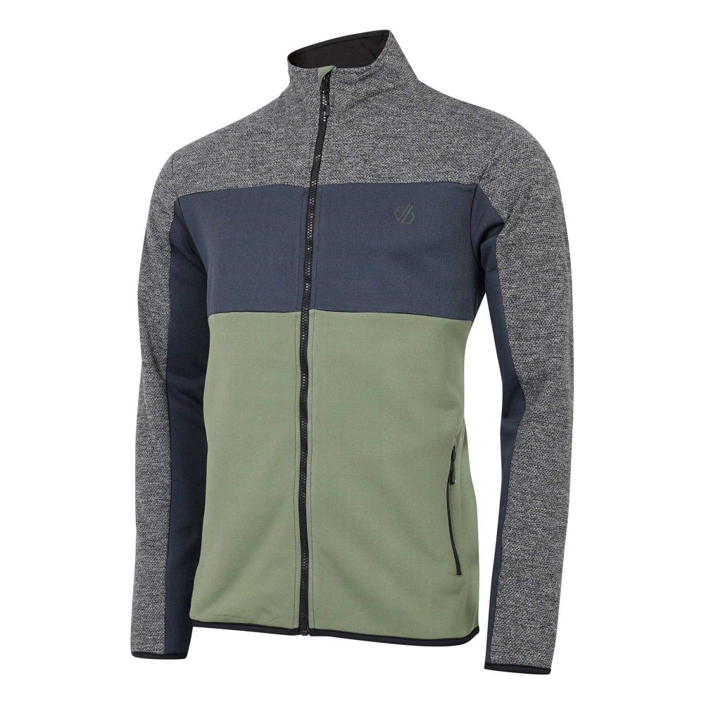 Dare2B Muški duks na kopčanje Venture Fleece, Charcoal Grey/Olive slika 2