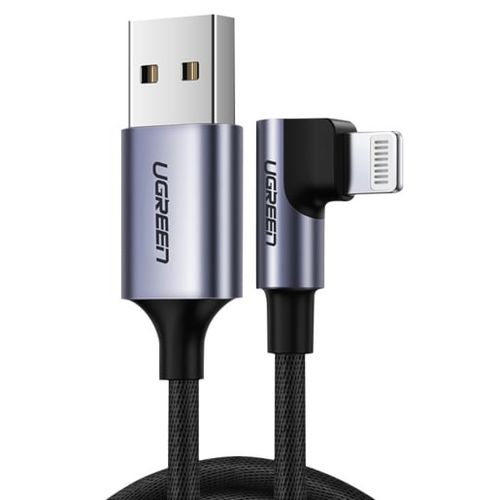 Kabel UGREEN, kutni Lightning na USB 2.0 A (M), crni, 1.5m slika 1