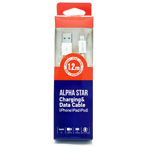 Alpha Star Kabl IPHONE USB-1.2M blister,lightning muški,beli slika 2