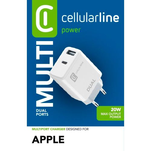 Cellularline kućni punjač Apple dual USB-C  i USB-A 20W slika 2