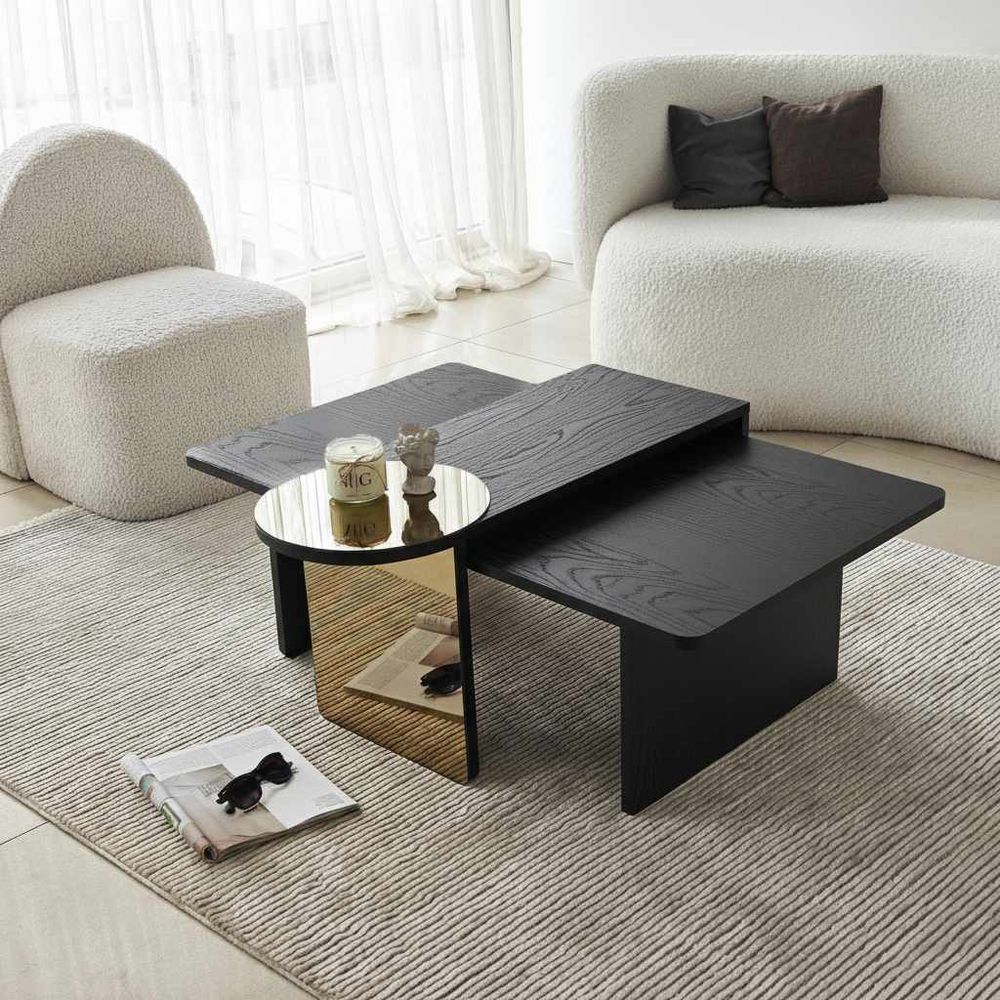 Nesting stolovi Luna, boje: Crna, Bronze (2 komada) slika 1