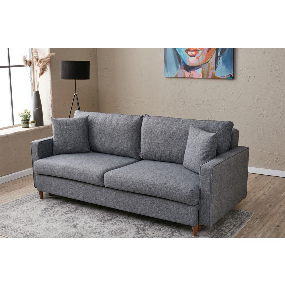 Eva - Siva Troosjedna Sofa na Razvlačenje slika 2