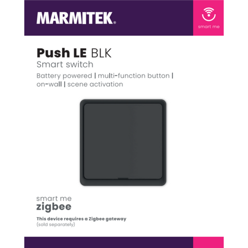 MARMITEK, Zigbee pametni zidni prekidač - na baterije | višenamjenski I crni slika 2