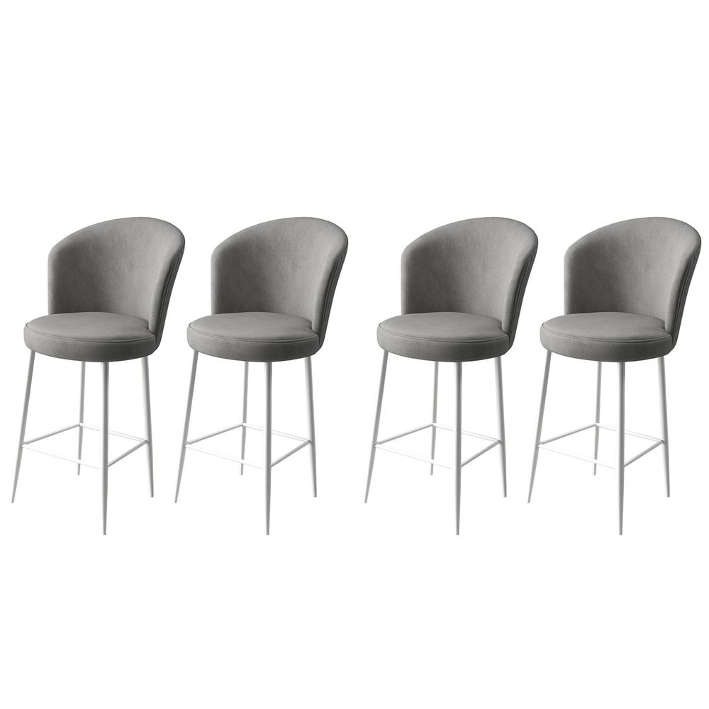 Alte - Sivi i Bijeli Bar Stolac Set (4 Komada) slika 1