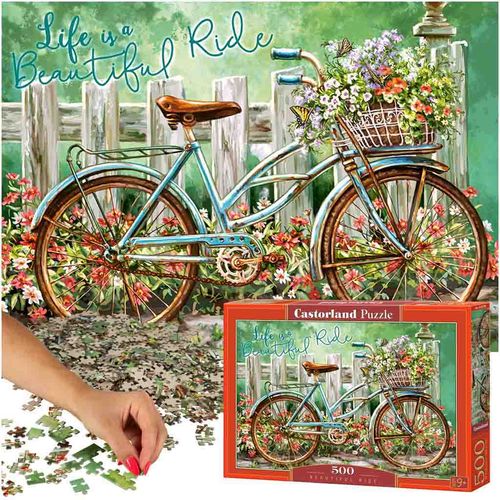 Castorland puzzle bicikl u cvijeće 500kom. slika 1