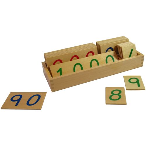 Montesori Drvene numeričke pločice 1-1000 veće sa kutijom slika 1