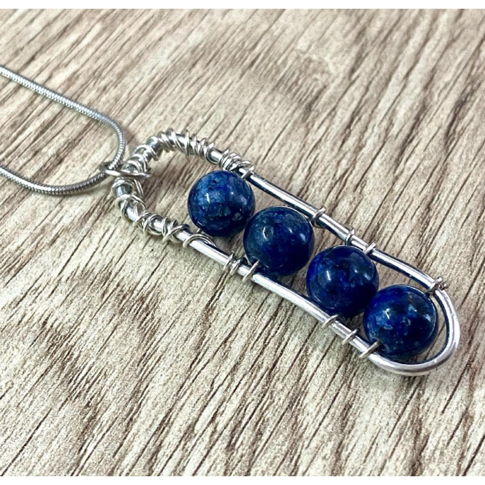 Poludrago kamenje Ogrlica On Wire - Lapis Lazuli slika 3