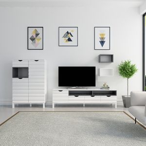 TV komoda Adel u bijeloj i antracitnoj boji