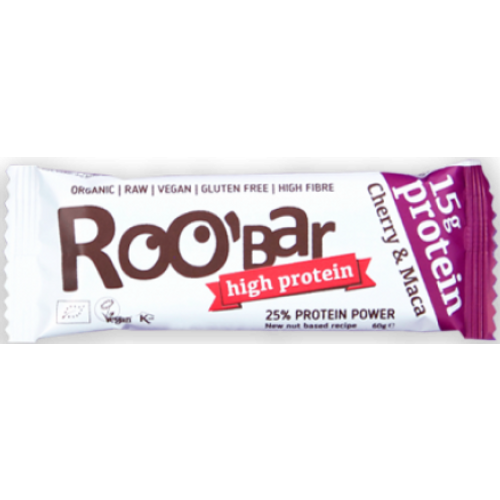 ROOBAR Bar Raw Protein Trešnja & Maca 60G slika 1