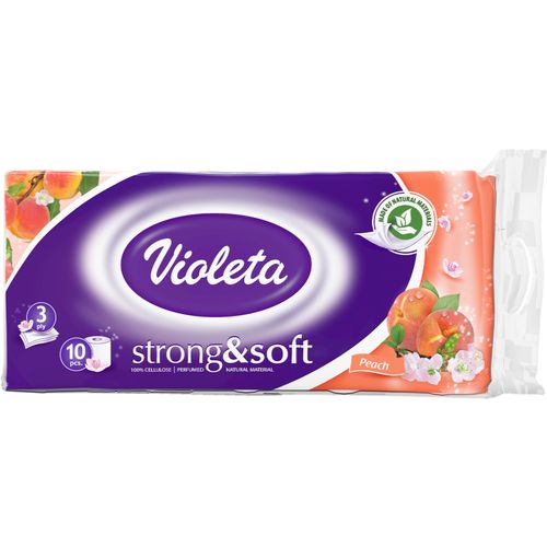 Violeta Toaletni papir 10/1, 3-sloja, strong&soft breskva slika 1