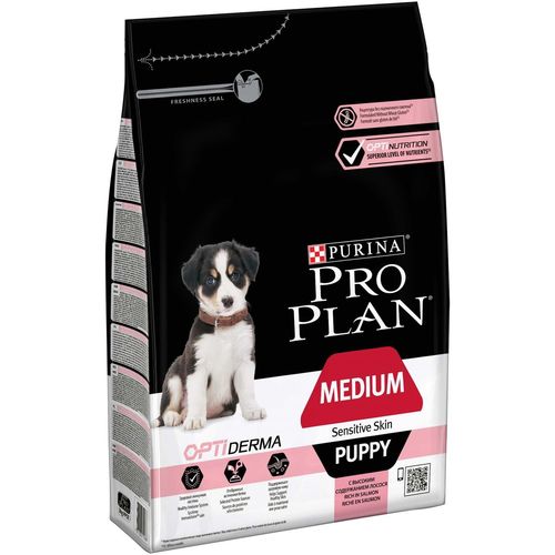 PRO PLAN Hrana za štence, bogato lososom, Sensitive Skin, Medium Puppy 3kg slika 1