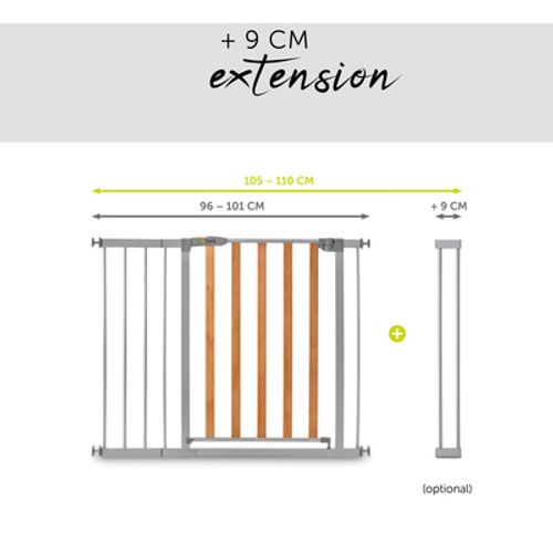 Hauck zaštitna ograda Woodlock 2 (75 - 80 cm) + nastavak 21 cm silver = 96 – 101 cm slika 5