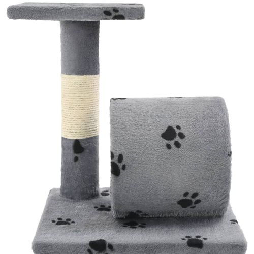 Penjalica za mačke sa stupovima za grebanje od sisala 65 cm siva s uzorkom šapa slika 8