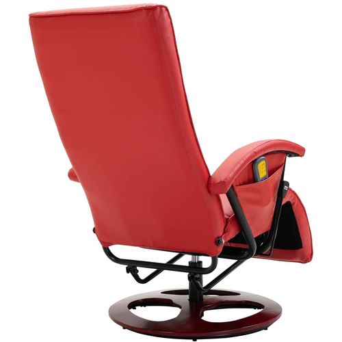 Masažna fotelja od umjetne kože crvena slika 13