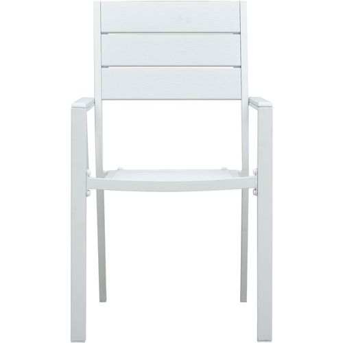 Vrtne stolice 4 kom bijele HDPE s izgledom drva slika 21